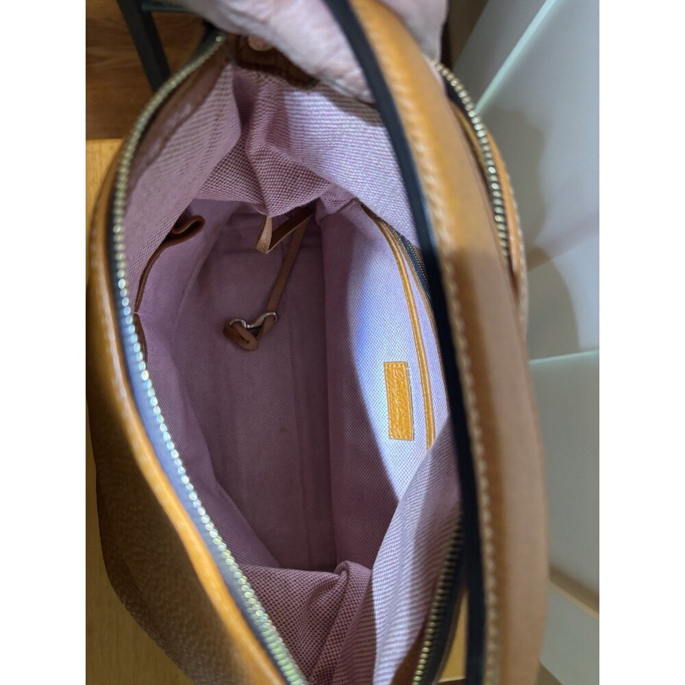 Dooney & Bourke Pebble Leather Hobo Shoulder Bag Brown Cognac Large Purse - Picture 4 of 7